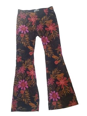 We The Free Floral Flare Leg Elastic Waist Pants Boho Retro Size 30